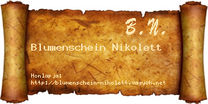 Blumenschein Nikolett névjegykártya